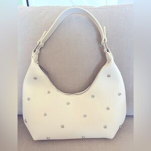 White silver studded shoulder purse- New without tags